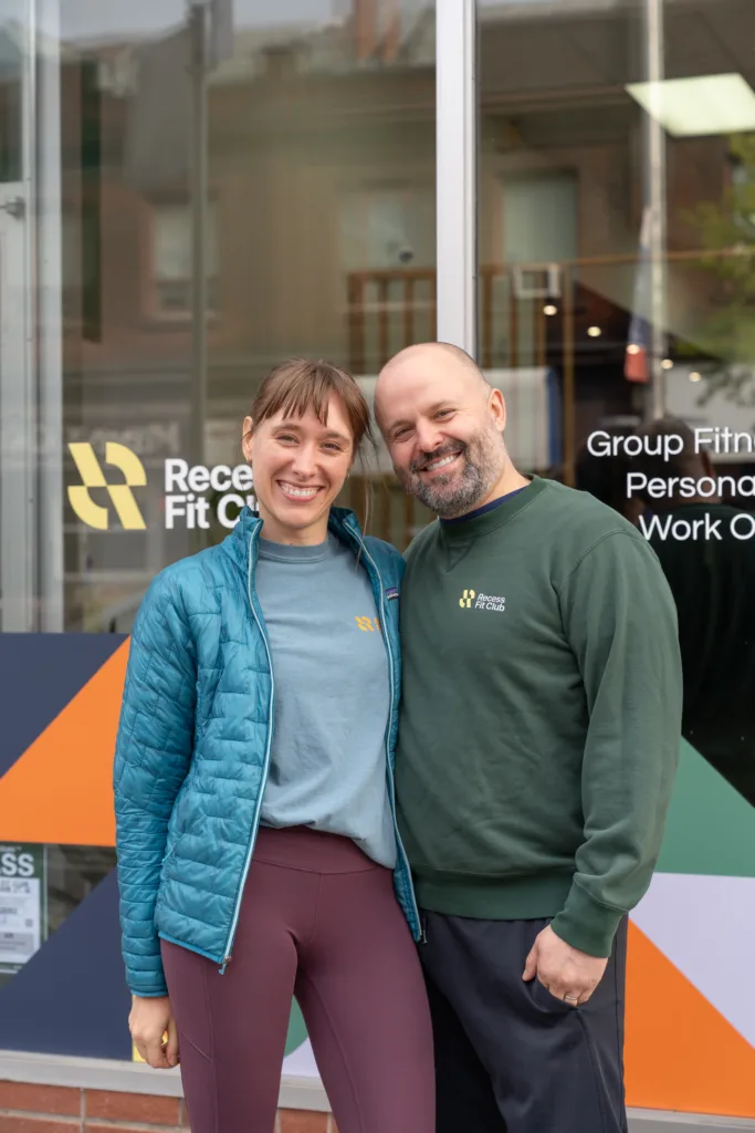 Millie and Adrian gym owners outside of Recess Fit Club